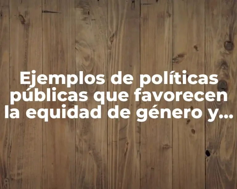 Ejemplos de políticas públicas que favorecen la equidad de género y Significado