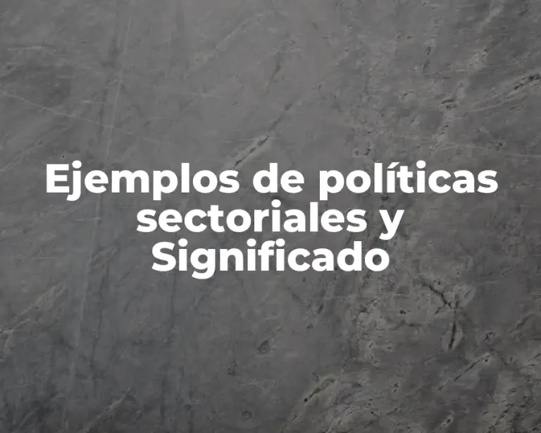 Ejemplos de políticas sectoriales y Significado