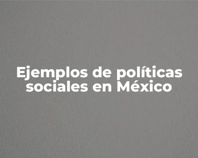 Ejemplos de políticas sociales en México