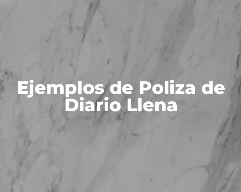 Ejemplos de Poliza de Diario Llena