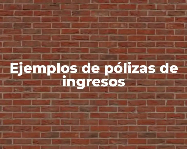 Ejemplos de pólizas de ingresos