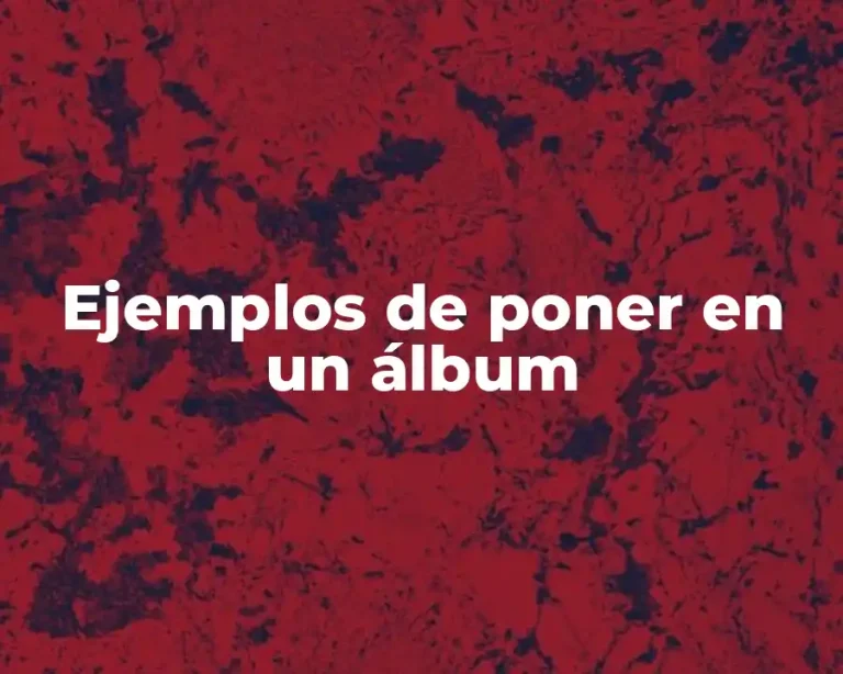 Ejemplos de poner en un álbum