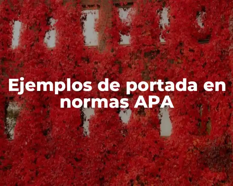 Ejemplos de portada en normas APA