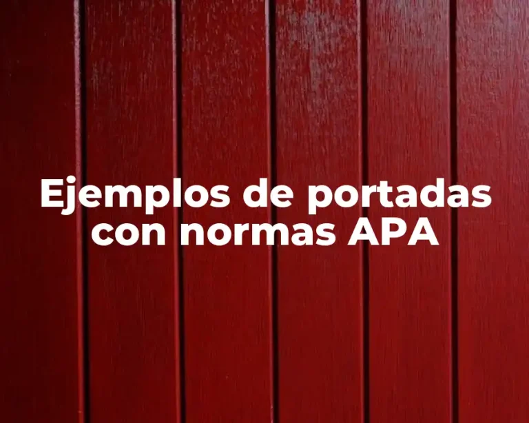 Ejemplos de portadas con normas APA