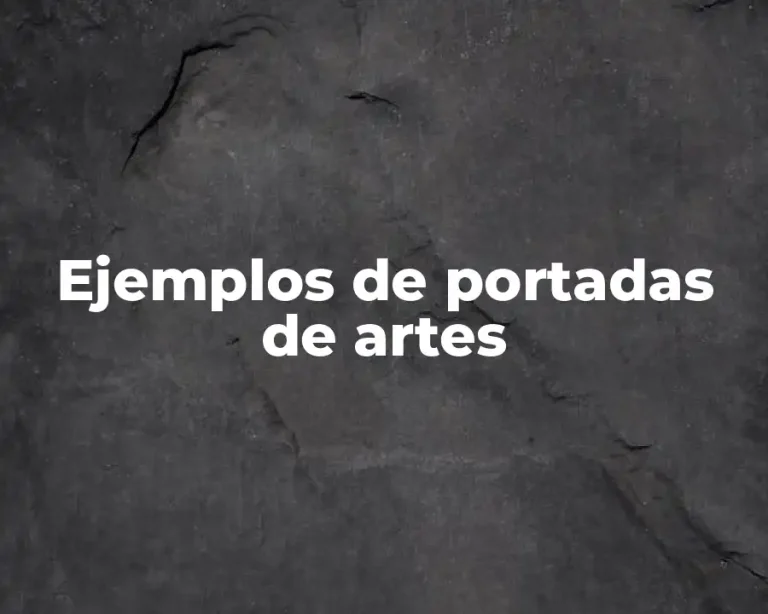 Ejemplos de portadas de artes