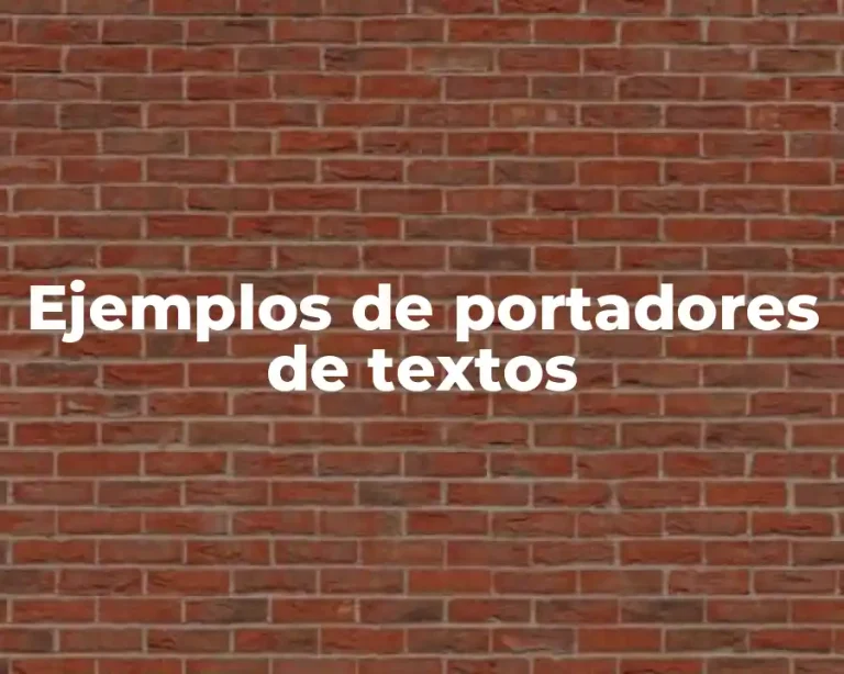 Ejemplos de portadores de textos