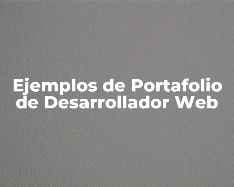 Ejemplos de Portafolio de Desarrollador Web