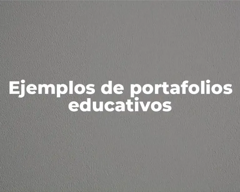 Ejemplos de portafolios educativos