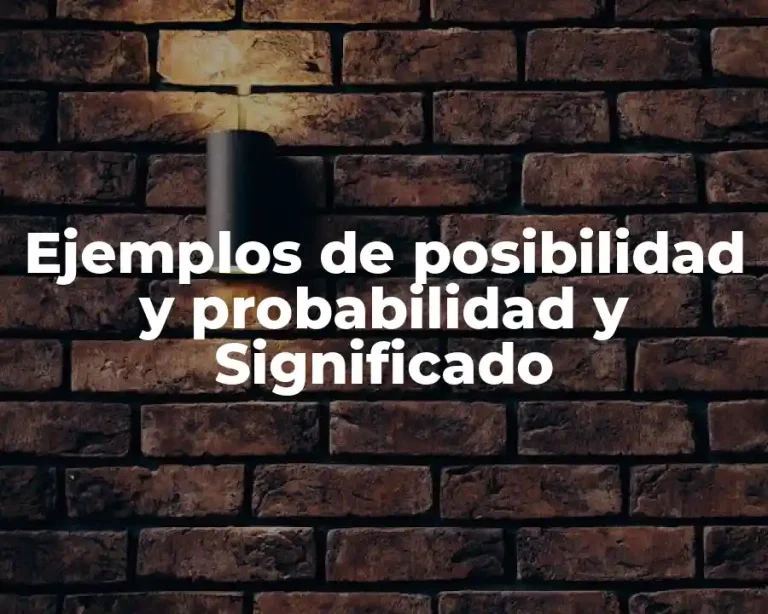 Ejemplos de posibilidad y probabilidad y Significado