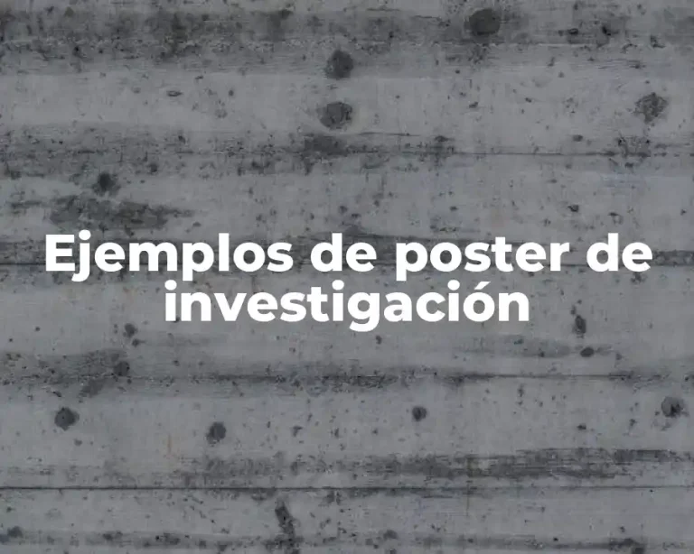 Ejemplos de poster de investigación