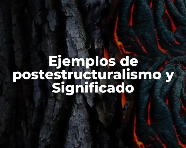 Ejemplos de postestructuralismo y Significado