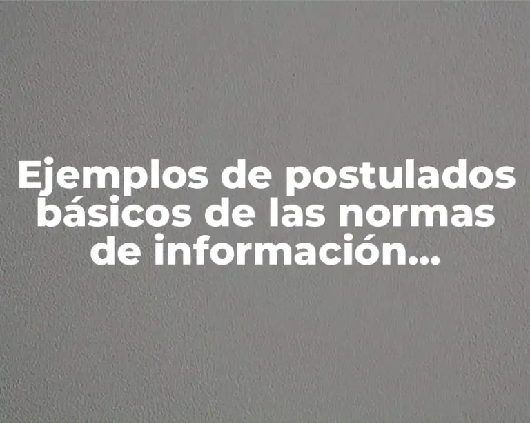 Ejemplos de postulados básicos de las normas de información financiera
