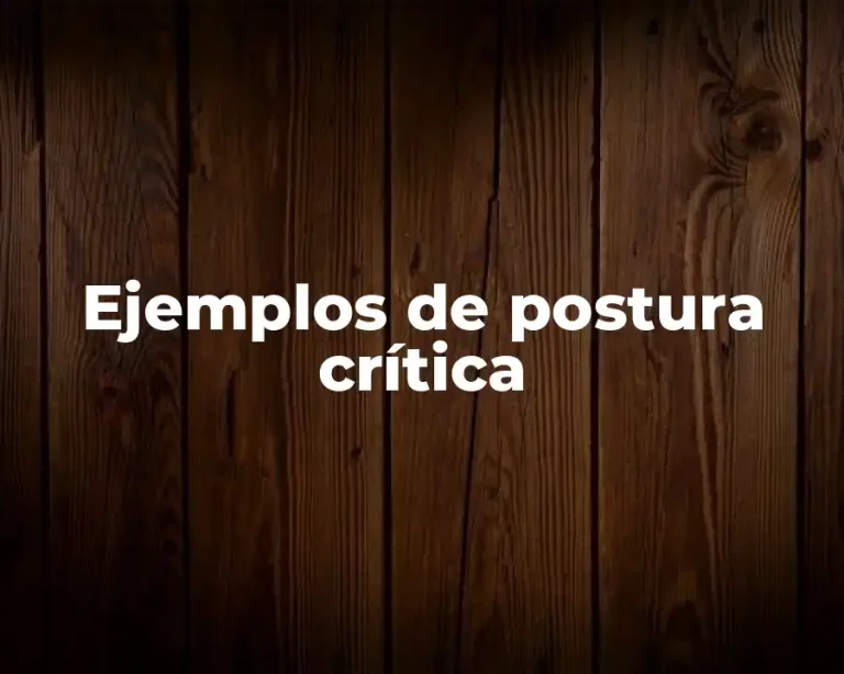 Ejemplos de postura crítica