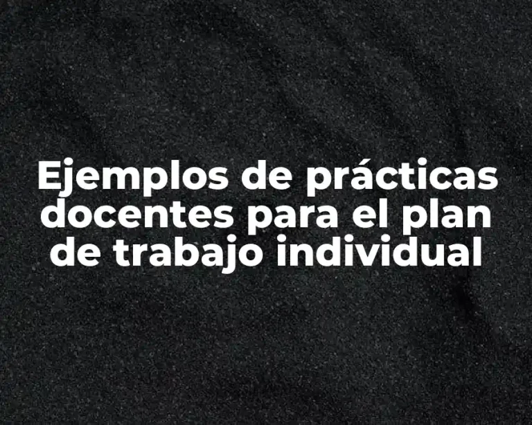 Ejemplos de prácticas docentes para el plan de trabajo individual