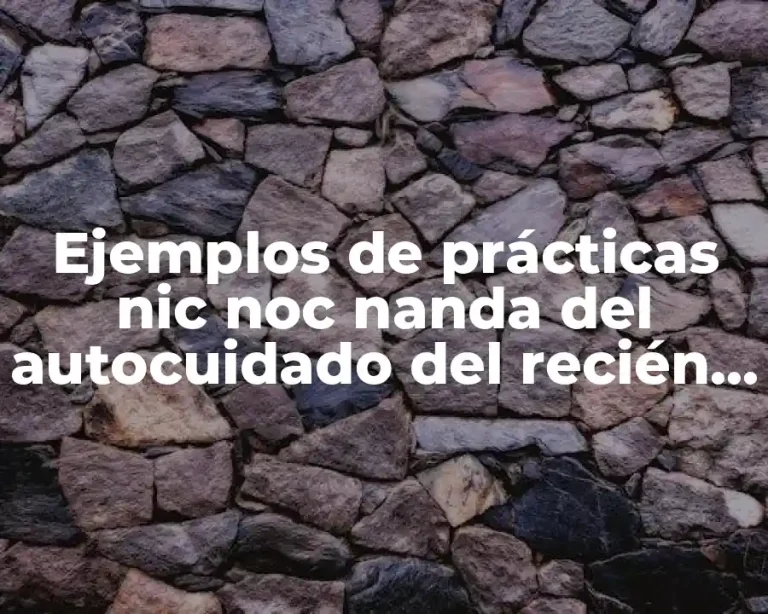 Ejemplos de prácticas nic noc nanda del autocuidado del recién nacido
