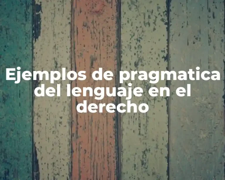 Ejemplos de pragmatica del lenguaje en el derecho
