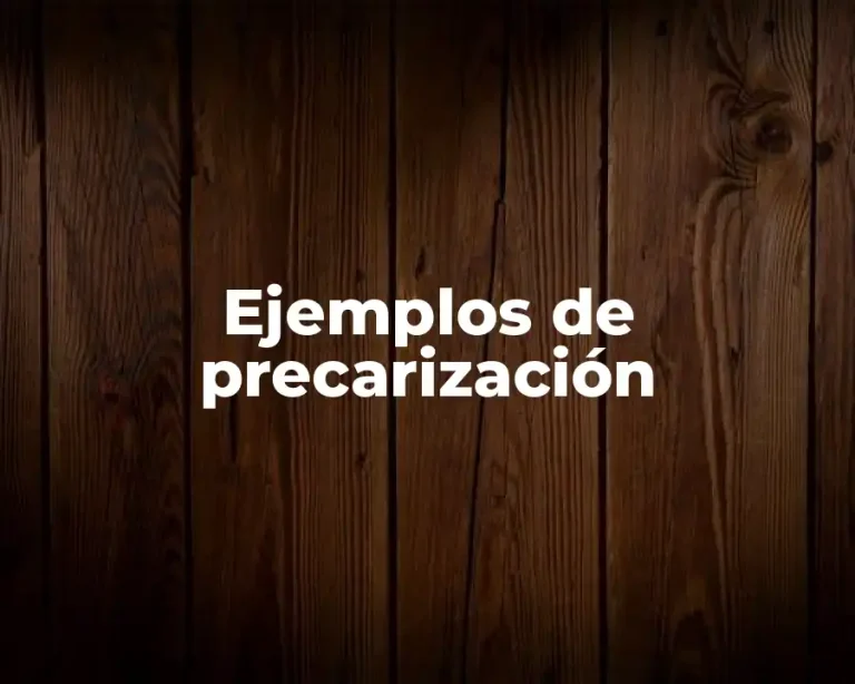 Ejemplos de precarización