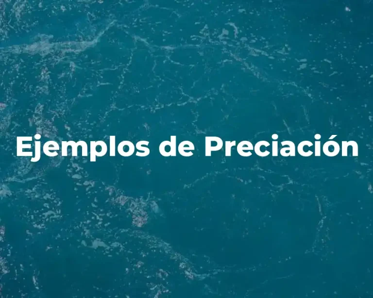 Ejemplos de Preciación