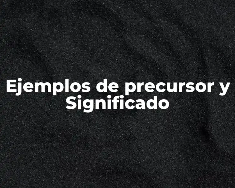 Ejemplos de precursor y Significado
