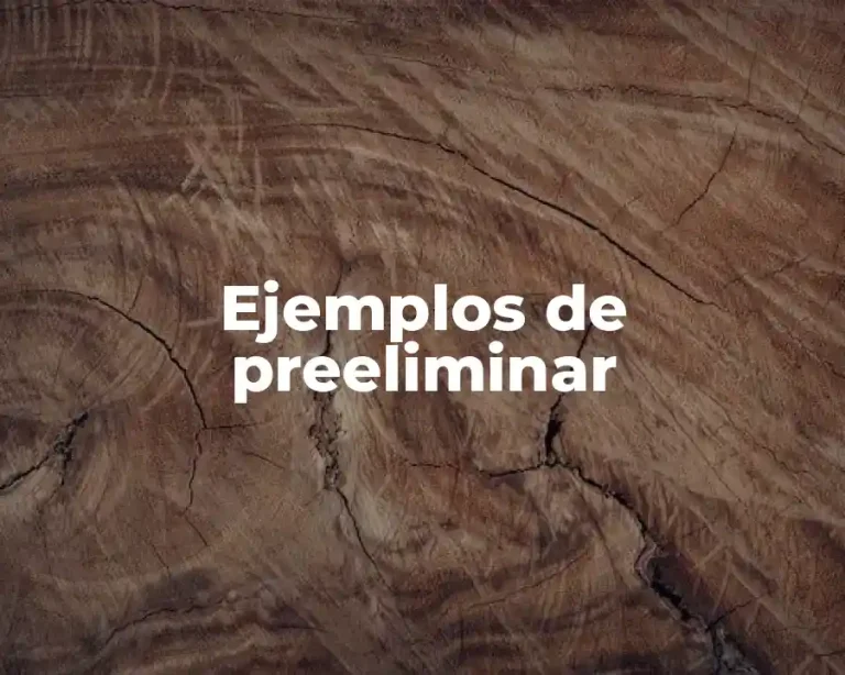 Ejemplos de preeliminar