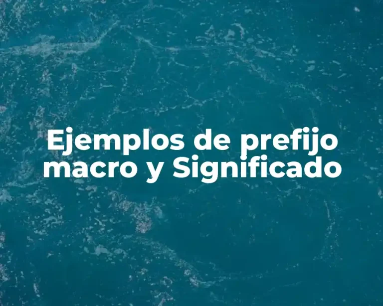Ejemplos de prefijo macro y Significado