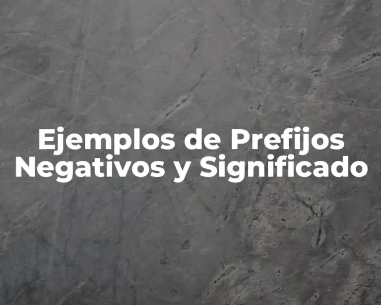 Ejemplos de Prefijos Negativos y Significado
