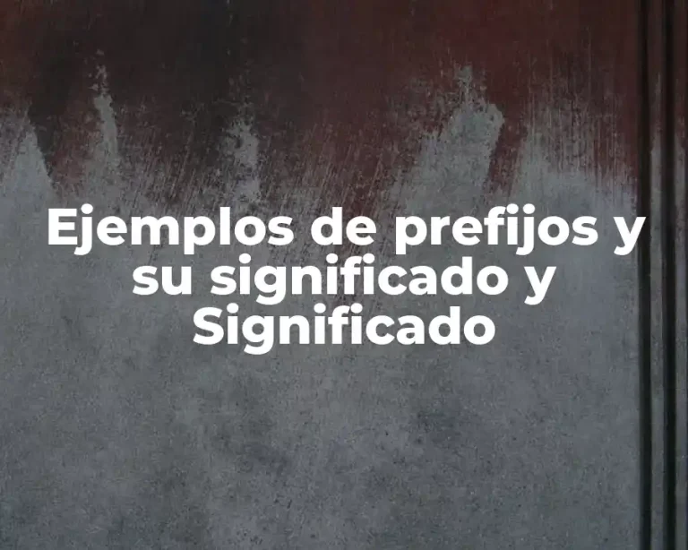 Ejemplos de prefijos y su significado y Significado