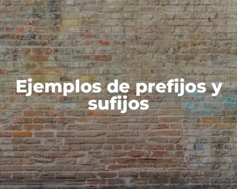 Ejemplos de prefijos y sufijos