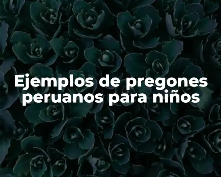 Ejemplos de pregones peruanos para niños
