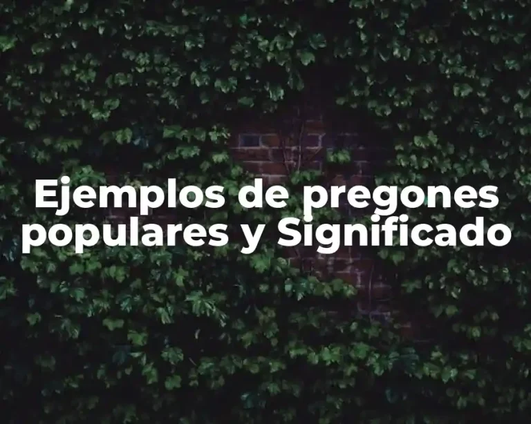 Ejemplos de pregones populares y Significado