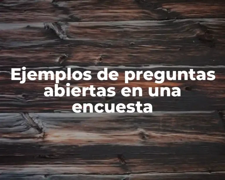 Ejemplos de preguntas abiertas en una encuesta