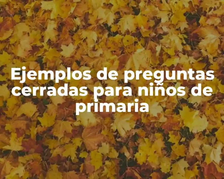 Ejemplos de preguntas cerradas para niños de primaria