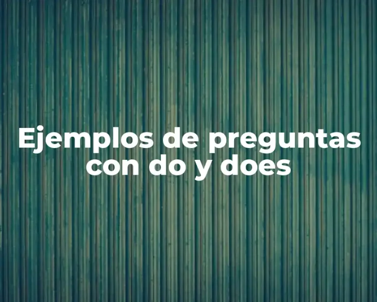 Ejemplos de preguntas con do y does