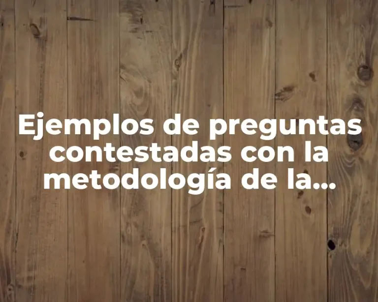 Ejemplos de preguntas contestadas con la metodología de la investigación