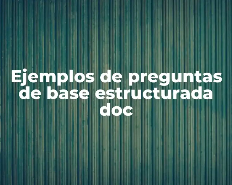 Ejemplos de preguntas de base estructurada doc