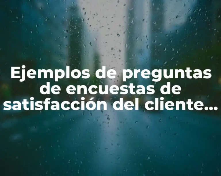 Ejemplos de preguntas de encuestas de satisfacción del cliente y Significado