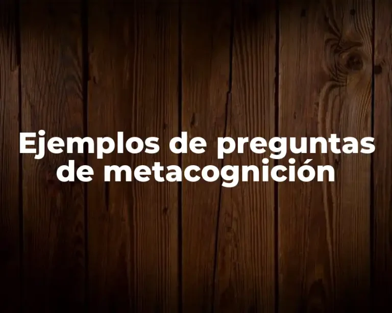 Ejemplos de preguntas de metacognición