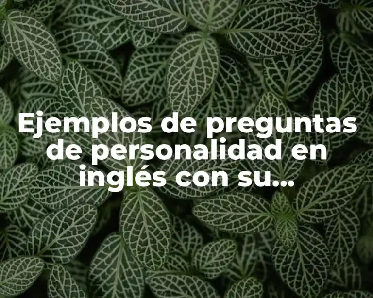 Ejemplos de preguntas de personalidad en inglés con su respuestas