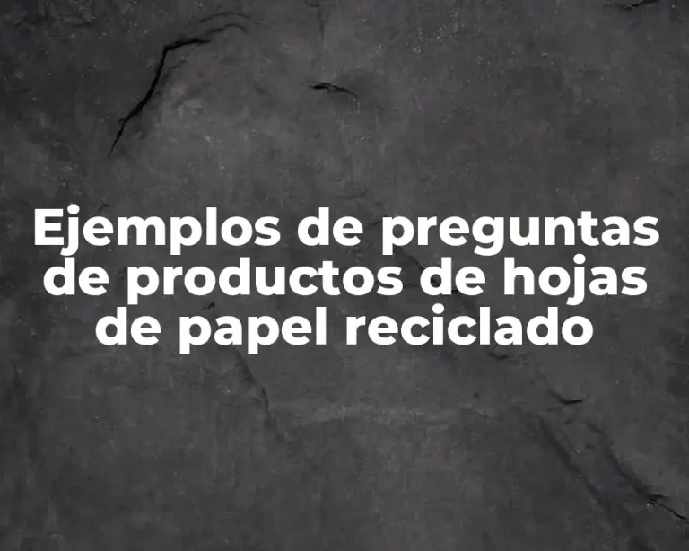 Ejemplos de preguntas de productos de hojas de papel reciclado