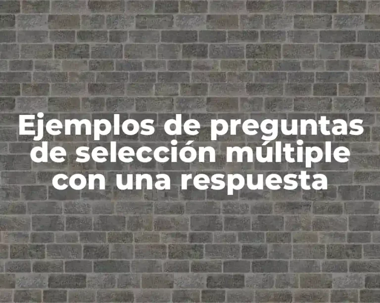 Ejemplos de preguntas de selección múltiple con una respuesta