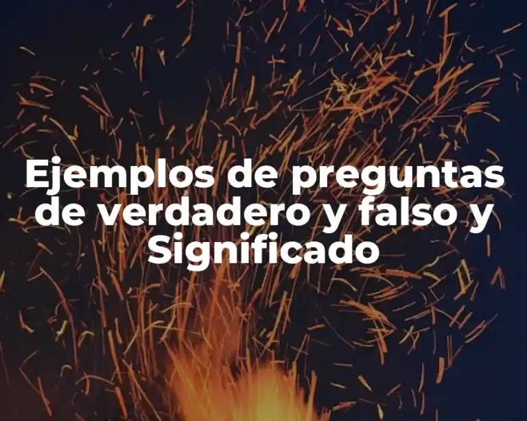 Ejemplos de preguntas de verdadero y falso y Significado