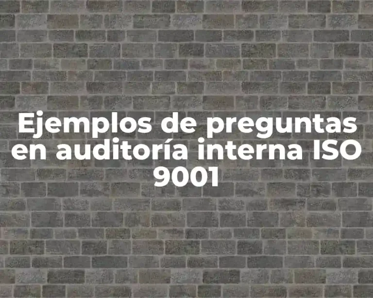 Ejemplos de preguntas en auditoría interna ISO 9001