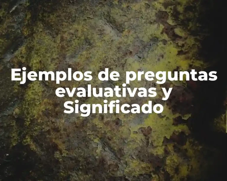 Ejemplos de preguntas evaluativas y Significado