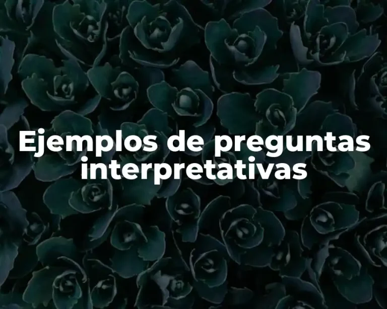 Ejemplos de preguntas interpretativas