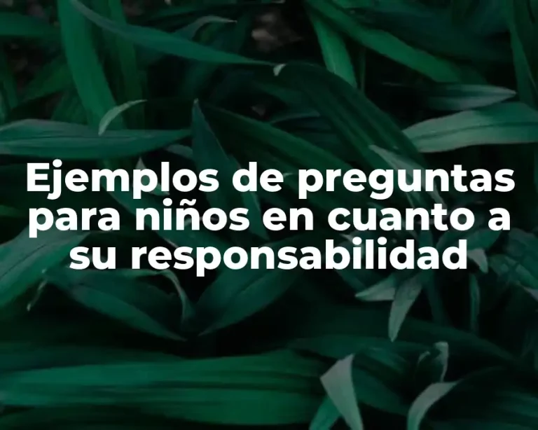 Ejemplos de preguntas para niños en cuanto a su responsabilidad