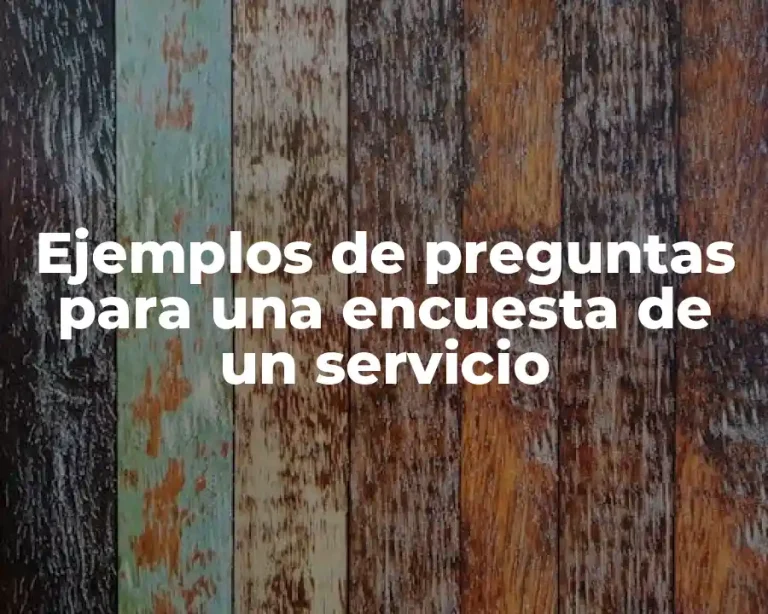 Ejemplos de preguntas para una encuesta de un servicio