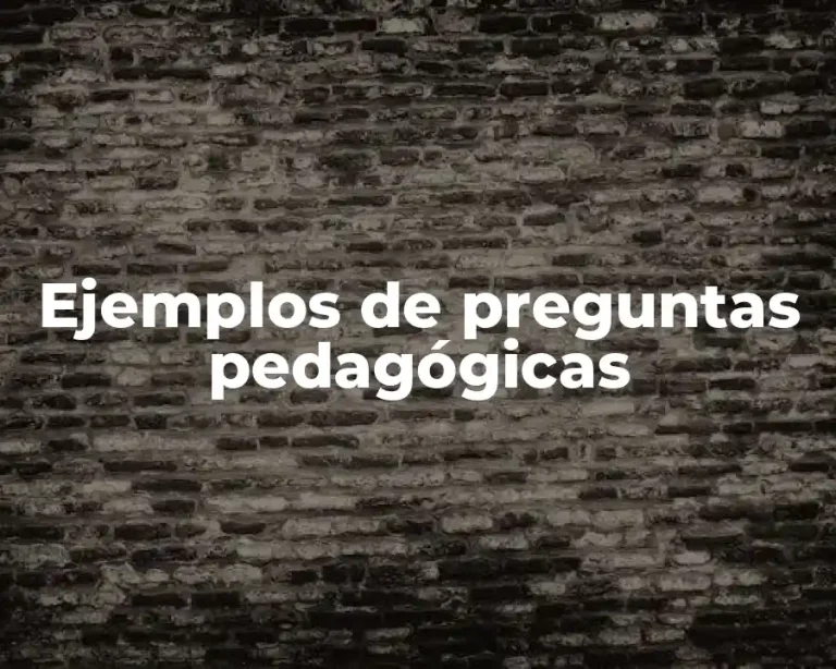 Ejemplos de preguntas pedagógicas