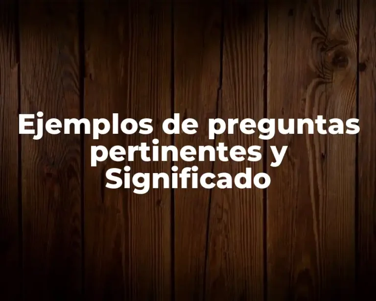 Ejemplos de preguntas pertinentes y Significado