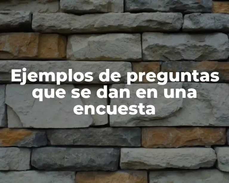 Ejemplos de preguntas que se dan en una encuesta