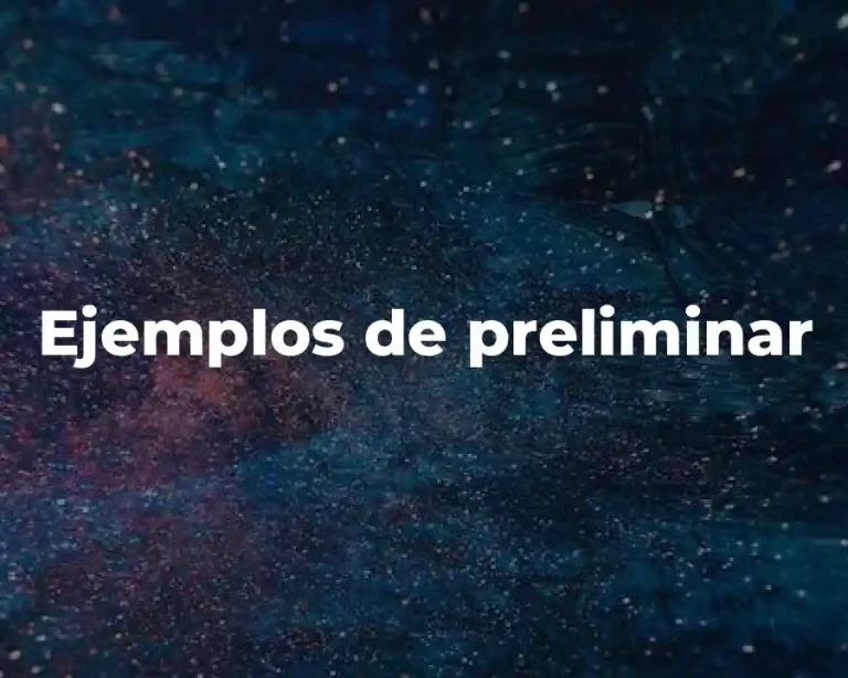 Ejemplos de preliminar